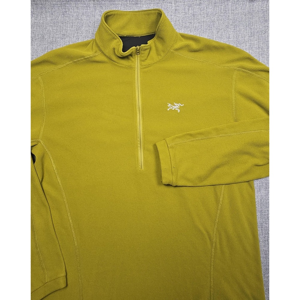 Arcteryx Delta LT Pullover Mens Large Dark Mustard 1/4 Zip Micro Grid - Picture 5 of 7